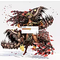 Game Movie Female Character With Ornate Armor Mechanical Tentacles And Red Petals