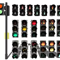 Modern traffic light indicator 3d model