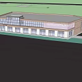 Vend Mall Commercial Complex With Brick Exterior Multiple Windows And Flat Roof