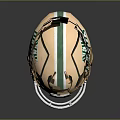 Medieval Weapon Helmet With Gold White Green Stripe Design And Protective Facemask