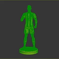Collectible Argentina Football Player Figurine Wearing Number 7 Jersey On Green Yellow Base