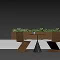 Modern Wooden Banquette Sofa Interior With Green Plants Side Chairs And Small Round Table