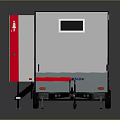 Gray And White Portable Toilet Trailer With Doors Steps And Trailer Hitch