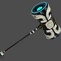 Simple Model Science Fiction Weapon Science Fiction Hammer Warhammer Science Fiction Sword Future Weapon High-tech Battle Blade 3d model