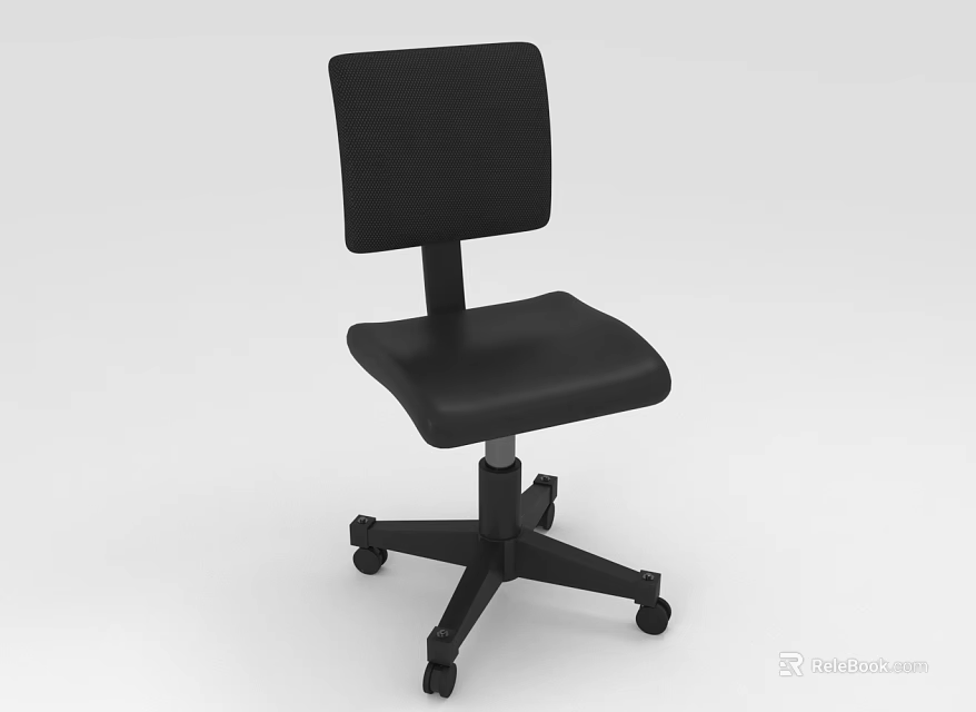 Modern Black Office Chair With Swivel Wheels Adjustable Height And Ergonomic Design 3d model 
