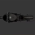 Futuristic Black Motorcycle With Sleek Body Modern Seat And Stylish Wheels