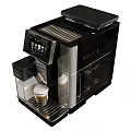 Automatic Stainless Steel Espresso Machine Brewing Coffee As Kitchen Appliance
