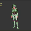 Futuristic Tech Bodysuit Design With Black And White Armor And Helmet