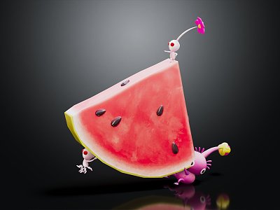 Modern Watermelon Elf Fairy Cartoon Watermelon 3d model