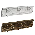 Decorative Cornice Molding In White And Gold With Ornate Carved Patterns For Interior Design