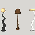 Middle ancient floor lamp 3d model