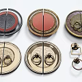 New Chinese style handle door handle 3d model