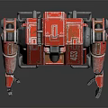 Red Mechanical Robot Character Standing With Detailed Joints And Metallic Body