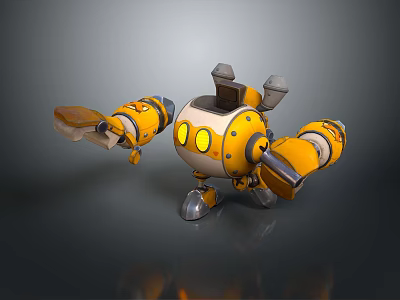 Robot Assistant Small Robot Butler Robot Butler Figure Game Figure 3d model