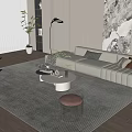 Modern sofa coffee table combination 3d model