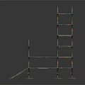 Sturdy Industrial Scaffolding Structure With Metal Frames Multiple Platforms And Support Legs