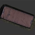 Blue Container With Red Top And Grass Base Featuring Metal Poles