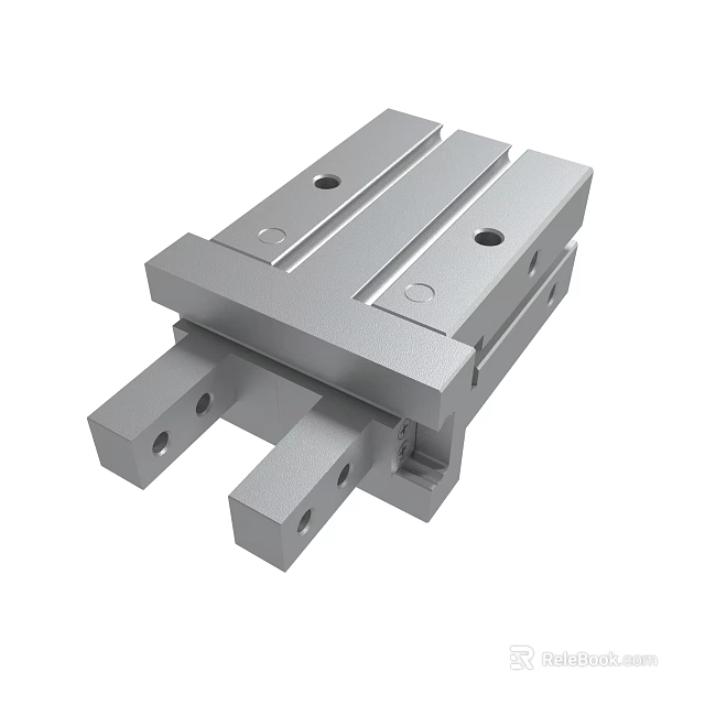 Structural Metal Mechanical Component With Sliding Rail And Precision Holes 3d model