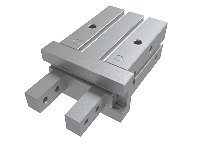 Structural Metal Mechanical Component With Sliding Rail And Precision Holes 3d model