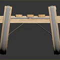 Elderly Person Enjoying Winter Outdoor Activity With Wooden Sled