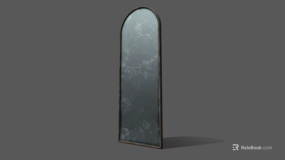 Arched Full Length Mirror With Metal Frame For Modern Home Decor 3d model 