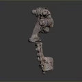 Artisan Crafted Metal Sculpture with Intricate Decorative Carvings and Ornate Details