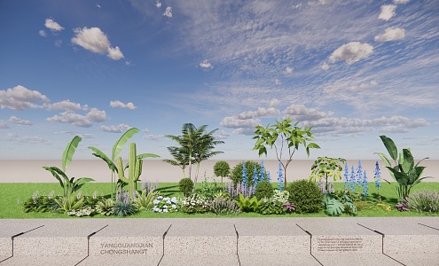 Plant combination garden plant 3d model