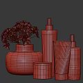 Elegant Daily Cleansing Skincare Products With Blue Bottles Green Plants And Transparent Vase