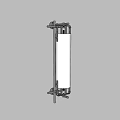 Modern Wall Lamp with Sleek Metal Frame and Cylindrical Frosted Glass Shade