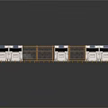 Modular Industrial Component With White Cabinets Gold Frames And Railings
