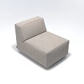 Light Gray Fabric Single Sofa With Modern Minimalist Square Design 3d model