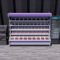 Multi Tier Retail Display Shelf In Purple White Design With Refrigerated Showcases