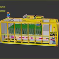 Yellow Frame Industrial Equipment With Transparent Panels And Black Internal Components