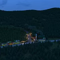 Aerial Planning With Lush Forest Winding Road And Scenic Landscape Design
