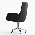 Modern Black Swivel Office Chair With High Back Armrests And Metal Base