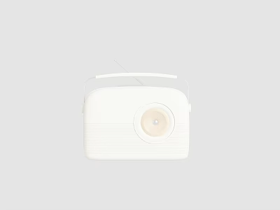 White Portable Bluetooth Speaker With Hand Strap And Round Speaker Grill Design 3d model