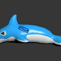Blue Dolphin Shaped Children's Furniture Seat With Cartoon Eye And Button Detail