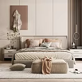 Modern Minimalist Bedroom Interior With Large Glass Wardrobe King Bed And Floor To Ceiling Windows