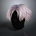 Game Movie Character With Silver White Short Messy Layered Hairstyle