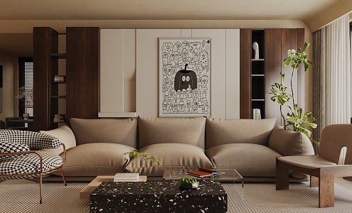 modern living room 3d model