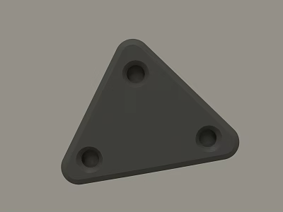 Black Triangular Metal Bracket With Three Holes For Industrial Use 3d model