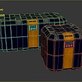 Blue And Orange Storage Containers With Digital Control Panels Two Units