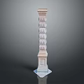 Elegant Classical Column Featuring Intricate Ornamental Details Layered Structure Base And Capital
