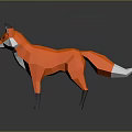 Orange Low Poly Fox 3D Model With Black Ears Legs And White Tail Tip
