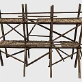 Bamboo Woven Folding Chairs Design For Home Furniture With Multiple Pieces