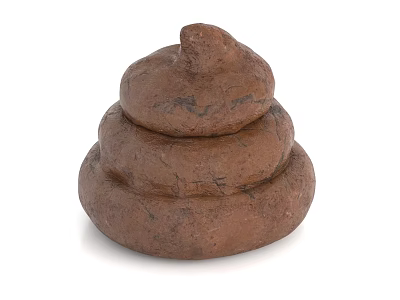 Brown Stacked Clay Sculpture With Textured Surface And Layered Formation 3d model