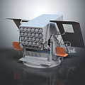 Military Weapon System With Multiple Launch Tubes Metal Frame Side Seats And Rotating Platform 3d model