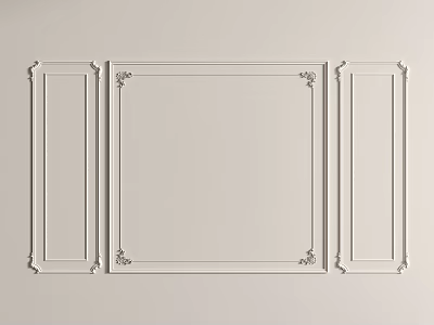 Elegant Gypsum Molding Design For Interior Wall With Decorative Frames 3d model