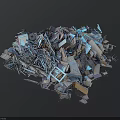 Piled Metal Scraps With Various Irregular Shapes And Metallic Colors
