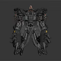 Game and Movie Mech Character With Detailed Black Design Yellow Accents And Mechanical Legs